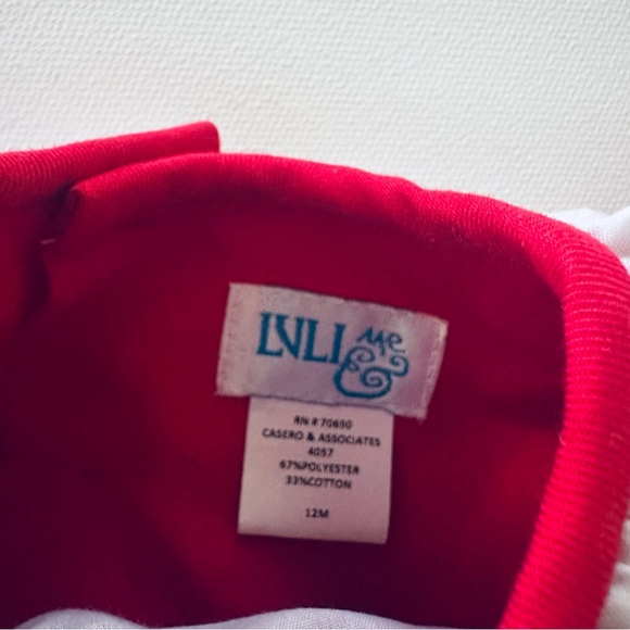 Luli & Me 12 Months Baby Girl Red Hand Smocked Dress Holiday NWT - Picture 5 of 8